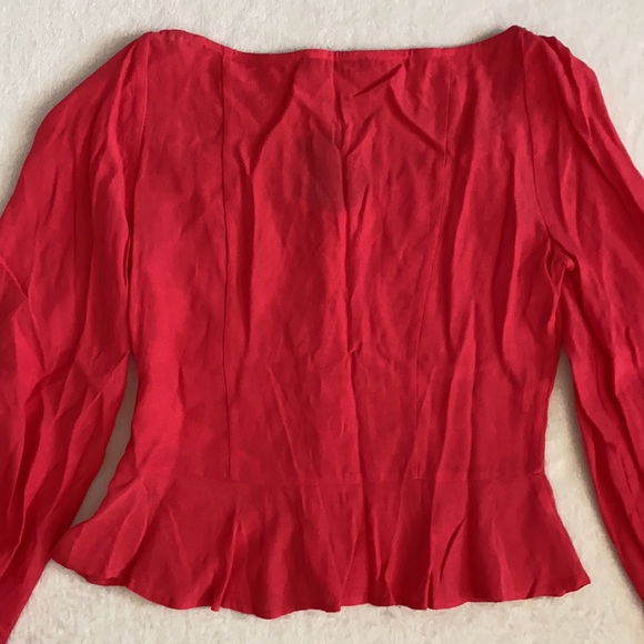 {NWT} Abercrombie & Fitch | Button Front Portrait Neckline Crop Top Pink (XS) - Picture 9 of 13